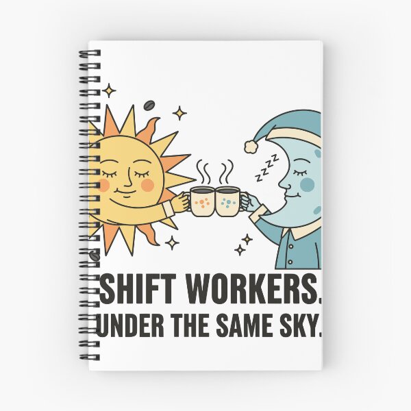 Item preview, Retro Sun and Moon Shift Workers Under Sky designed and sold by Snout & Shout..