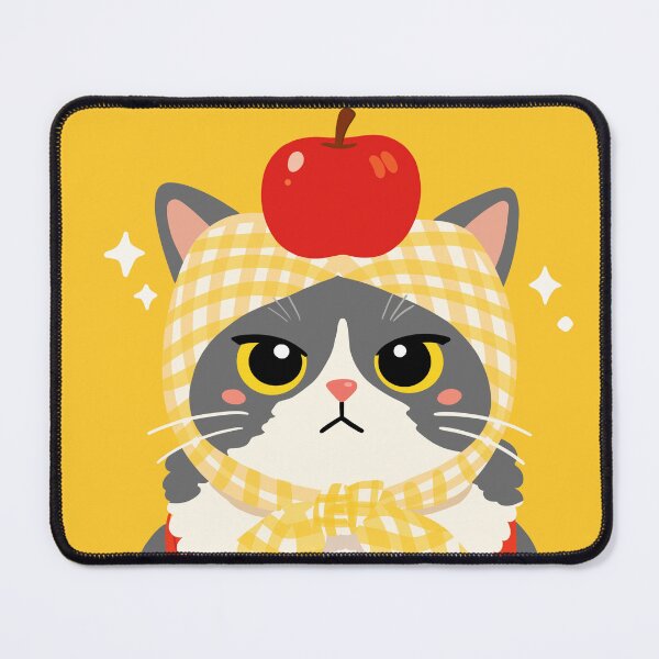 Item preview, Cat with apple designed and sold by SoftBunStudio.