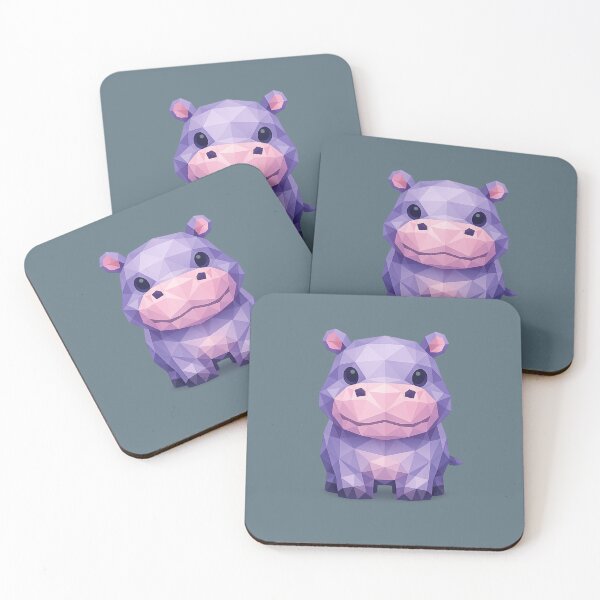 Item preview, Cute Low Poly Geometric Hippopotamus Illustration designed and sold by AndreBarnard.