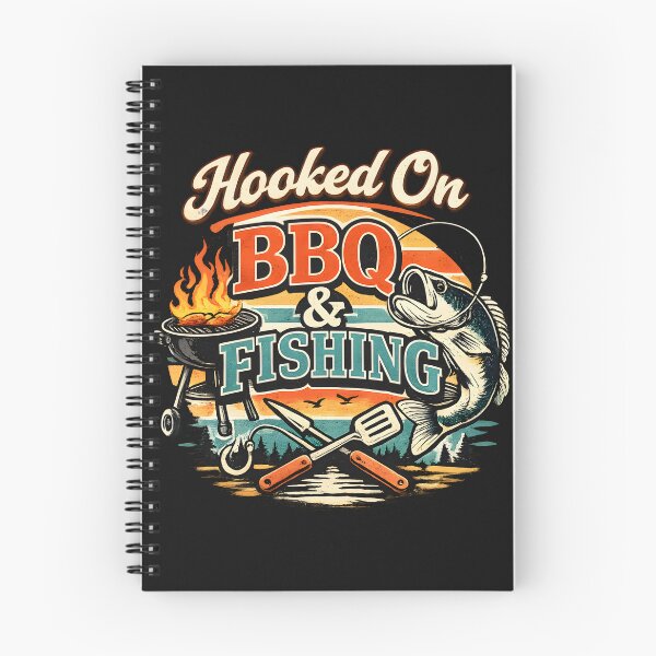 Item preview, Hooked On BBQ & Fishing Retro/Vintage designed and sold by ThaphadaArtGall.