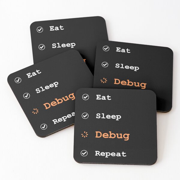 Item preview, Funny Programmer Checklist - Eat Sleep Debug Repeat designed and sold by Protocol Zero.