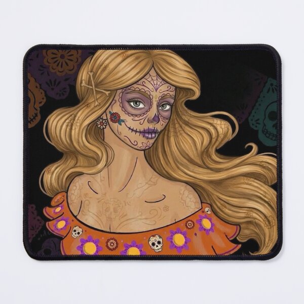 Item preview, Flowing Gold Hair Calavera Girl Illustration designed and sold by KabronX.