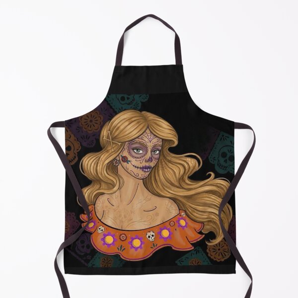 Item preview, Flowing Gold Hair Calavera Girl Illustration designed and sold by KabronX.
