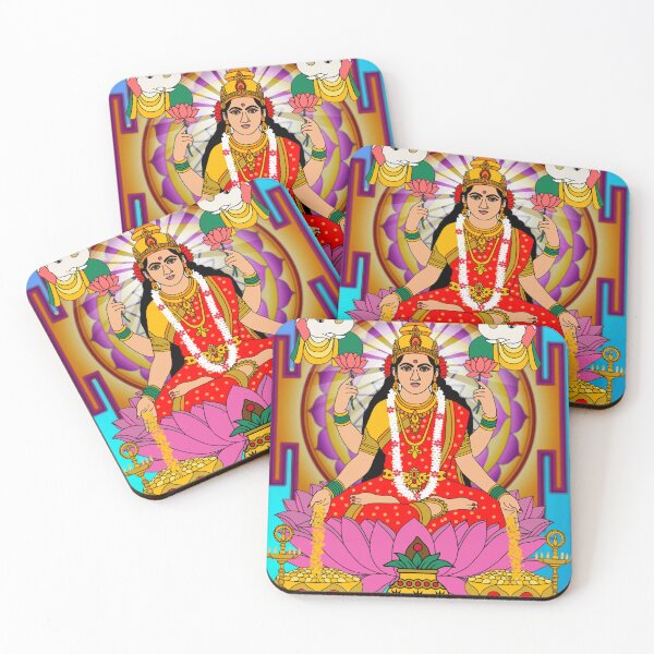 Item preview, Goddess Lakshmi Digital Art – Hindu Wealth and Prosperity Illustration designed and sold by Harshit_Digital_Arts.
