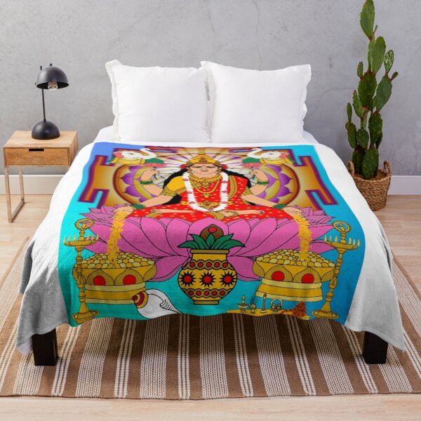 Item preview, Goddess Lakshmi Digital Art – Hindu Wealth and Prosperity Illustration designed and sold by Harshit_Digital_Arts.