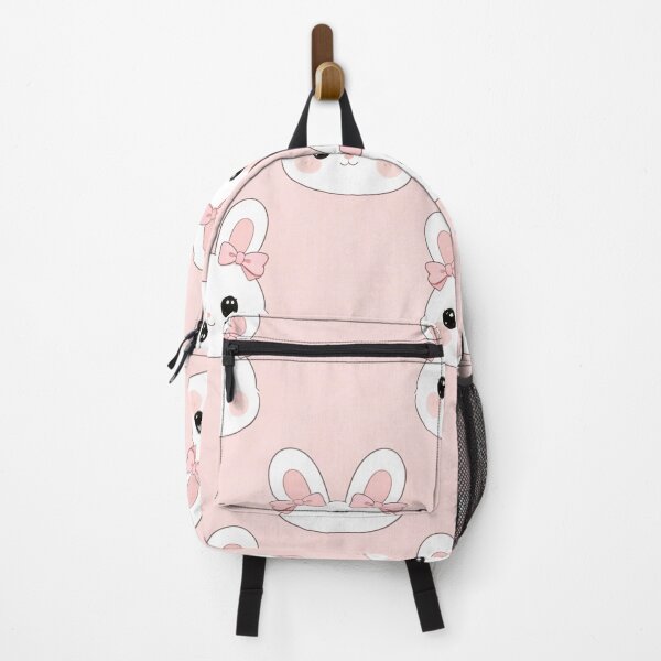 Item preview, A cute pattern of cartoon bunnies with pink bows on a soft pink background designed and sold by Creative88Art.