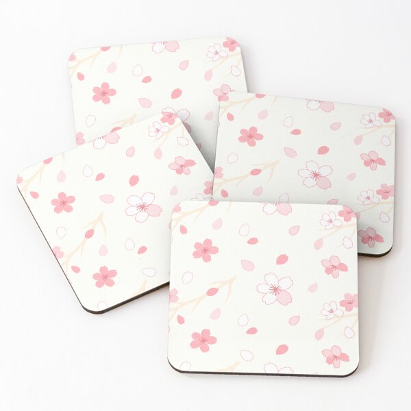 Item preview, A delicate floral pattern with pink cherry blossoms on a white background designed and sold by Creative88Art.
