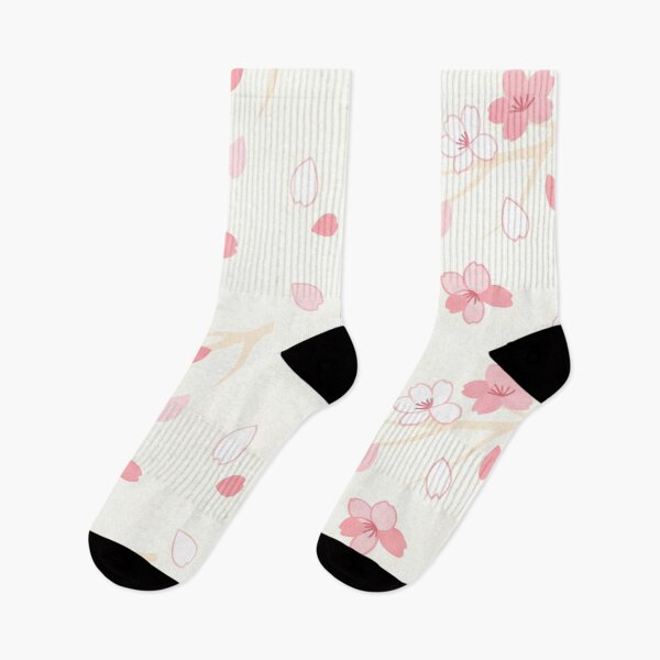 Item preview, A delicate floral pattern with pink cherry blossoms on a white background designed and sold by Creative88Art.