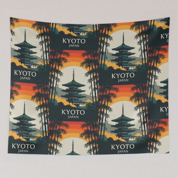 Item preview, Kyoto Japan Pagoda Bamboo Temple Travel Art designed and sold by Atlas Poster Co..