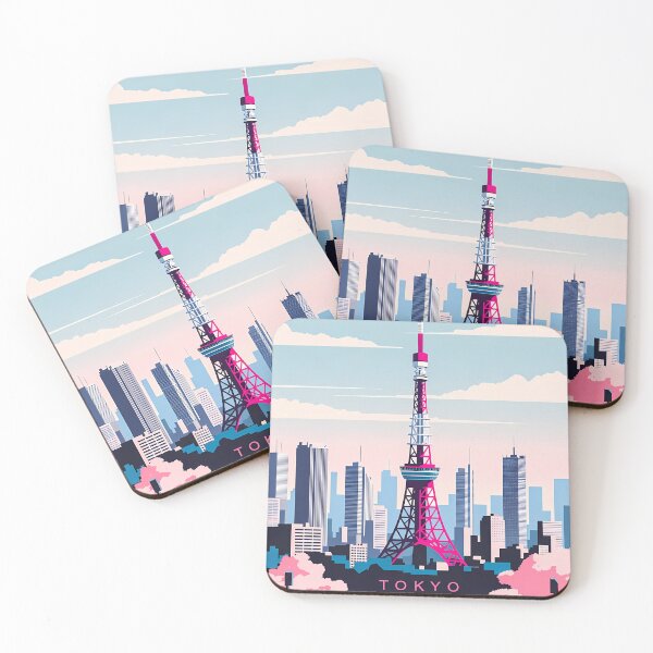 Item preview, Tokyo Japan Skyline Tower Sakura Travel Art designed and sold by Atlas Poster Co..
