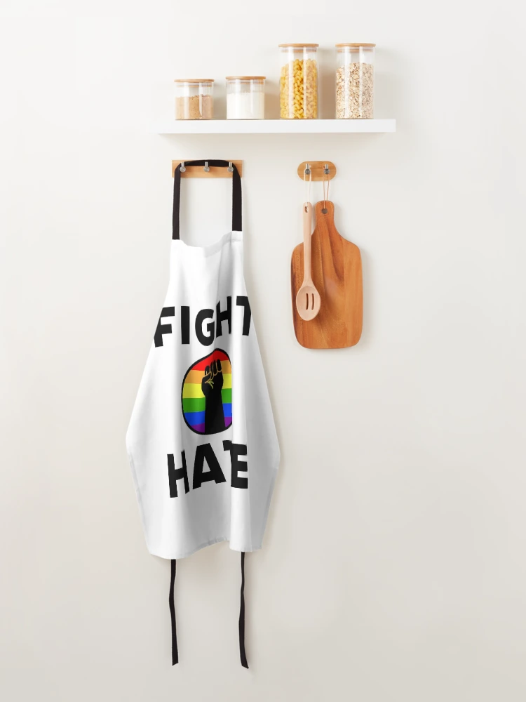 Thumbnail 4 of 6, Apron, Fight hate designed and sold by Rachel the Artist .