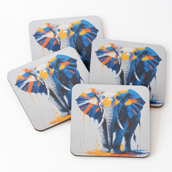 Item preview, Abstract Elephant Painting – Modern Colorful Wildlife Art designed and sold by ArtnarongDesign.