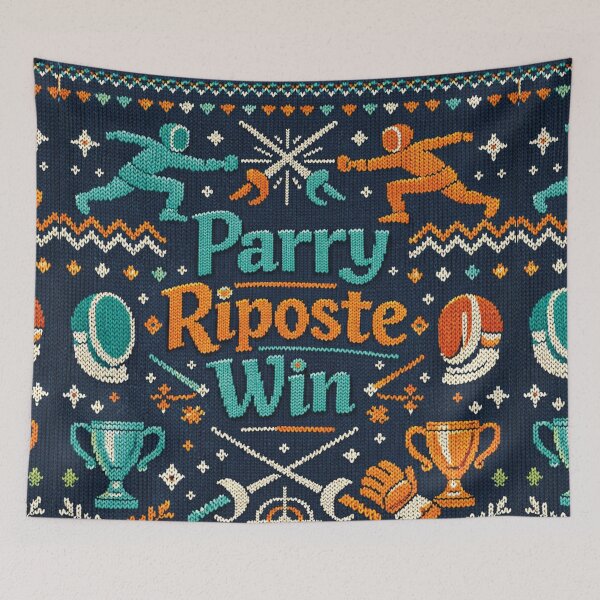 Item preview, Parry Riposte Win Fencing Sport Knitting Pattern Design designed and sold by Mauswohn.