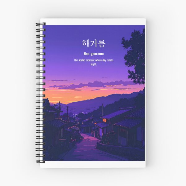 Item preview, Korean Word "Haegeoreum" (Evening Sunset) – Calm Hangul Typography Art designed and sold by ZenHangulArt.