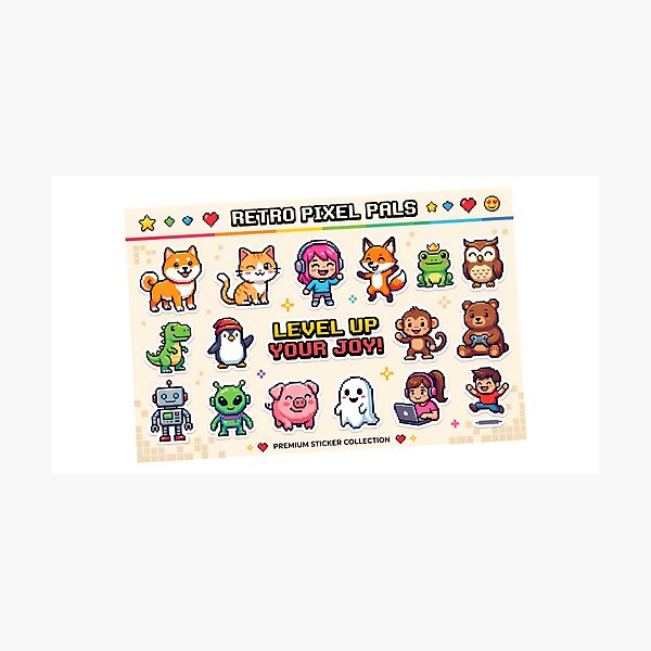 Item preview, A colorful sticker sheet featuring cartoon animals and characters on transparent background designed and sold by Creative88Art.
