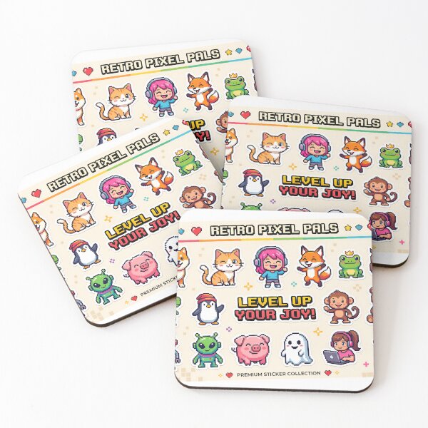 Item preview, A colorful sticker sheet featuring cartoon animals and characters on transparent background designed and sold by Creative88Art.