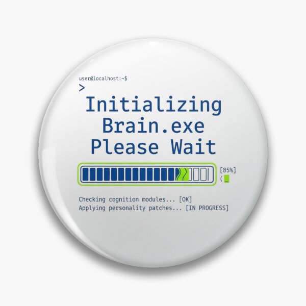 Item preview, Initializing Brain.exe Please Wait Funny Tech Shirt designed and sold by KurtByteStudio.
