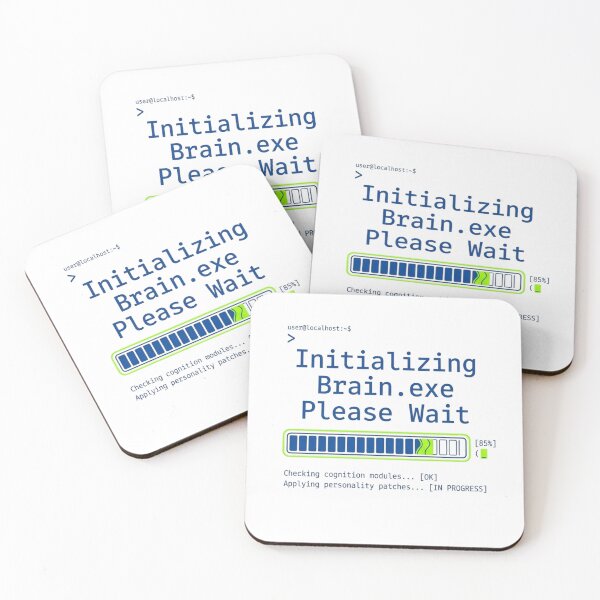 Item preview, Initializing Brain.exe Please Wait Funny Tech Shirt designed and sold by KurtByteStudio.