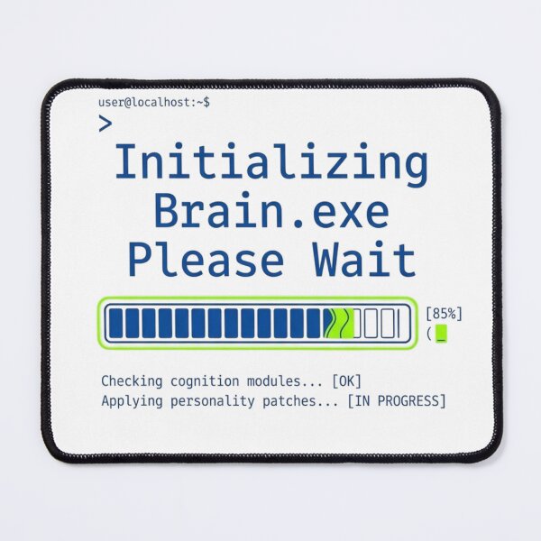 Item preview, Initializing Brain.exe Please Wait Funny Tech Shirt designed and sold by KurtByteStudio.