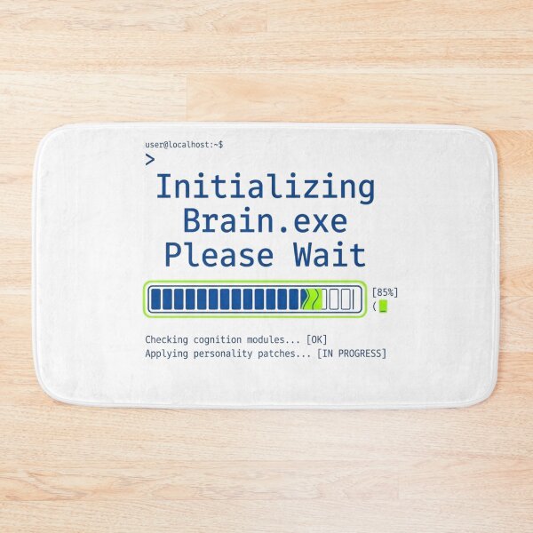 Item preview, Initializing Brain.exe Please Wait Funny Tech Shirt designed and sold by KurtByteStudio.