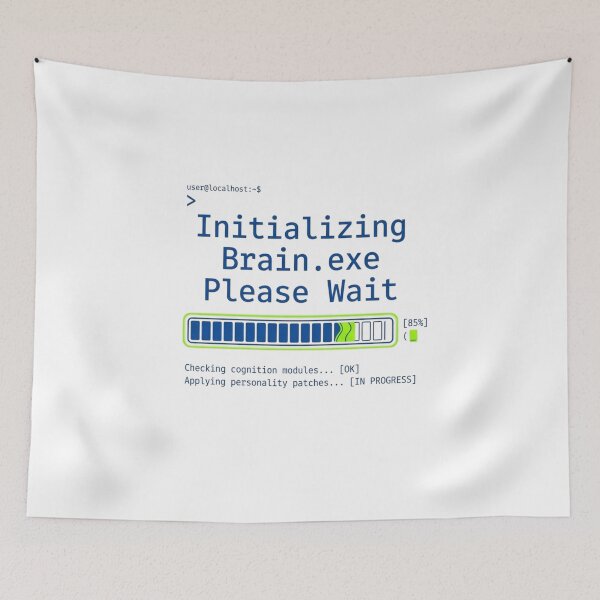 Item preview, Initializing Brain.exe Please Wait Funny Tech Shirt designed and sold by KurtByteStudio.
