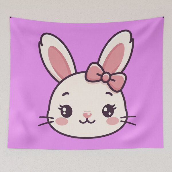 Item preview, Minimalist Cute Easter Bunny Face with Coquette Bow designed and sold by PixelVibe782.