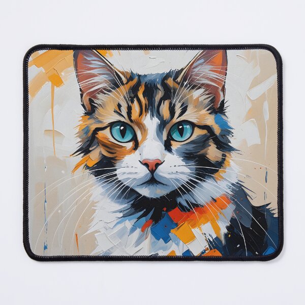 Item preview, Abstract Colorful Cat Painting – Modern Artistic Cat Portrait designed and sold by ArtnarongDesign.
