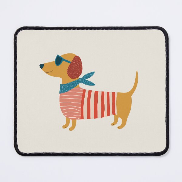 Item preview, Cool Dachshund In Striped Shirt designed and sold by junkydotcom.