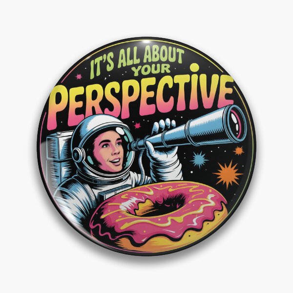 Item preview, Retro Astronaut Perspective Quote With Giant Donut designed and sold by VantagePrints.
