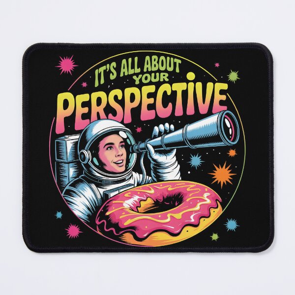 Item preview, Retro Astronaut Perspective Quote With Giant Donut designed and sold by VantagePrints.