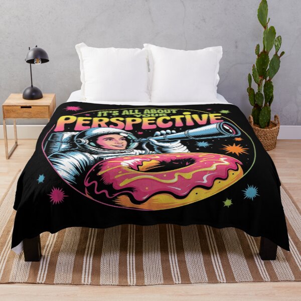 Item preview, Retro Astronaut Perspective Quote With Giant Donut designed and sold by VantagePrints.