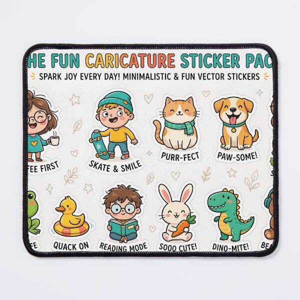 Item preview, A colorful sticker pack with fun cartoon characters on transparent background designed and sold by Creative88Art.