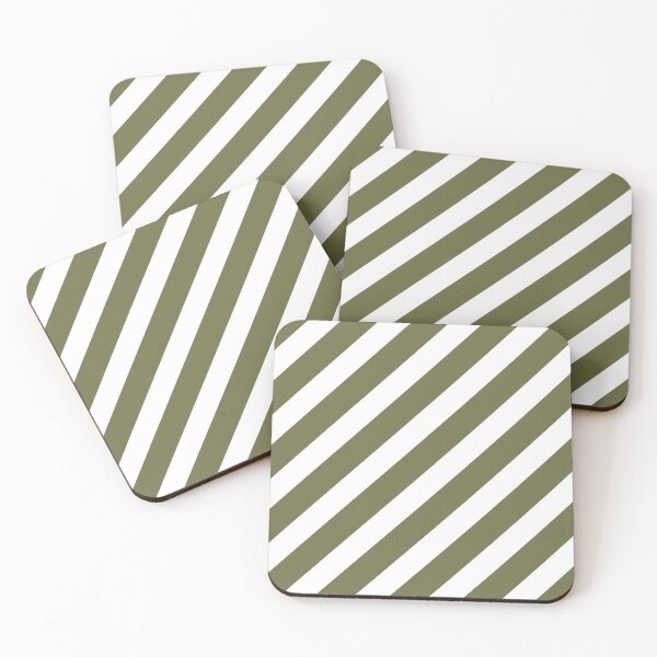 Item preview, White And Olive Diagonal Striped Pattern designed and sold by pattern-archive.