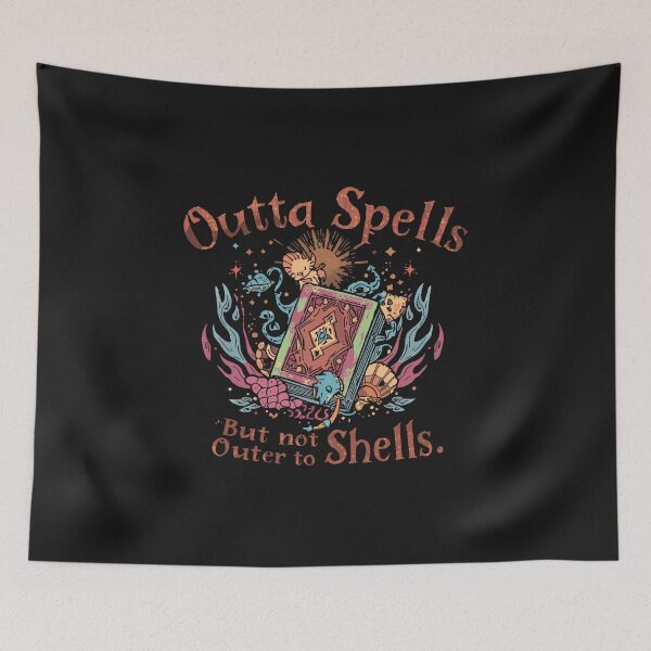 Item preview,  Outta Spells But Not Outta Shells-fantasy meme, funny wizard, sarcasm designed and sold by ChameraDesign.