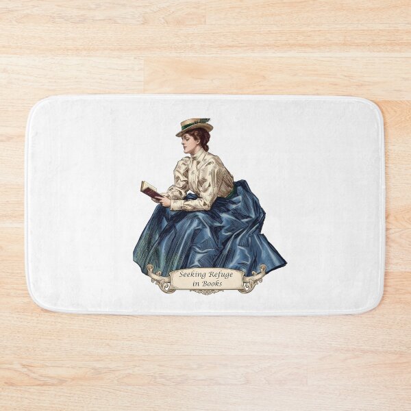 Item preview, Seeking Refuge in Books | Vintage Book Lover Art designed and sold by The Archive Alchemist.