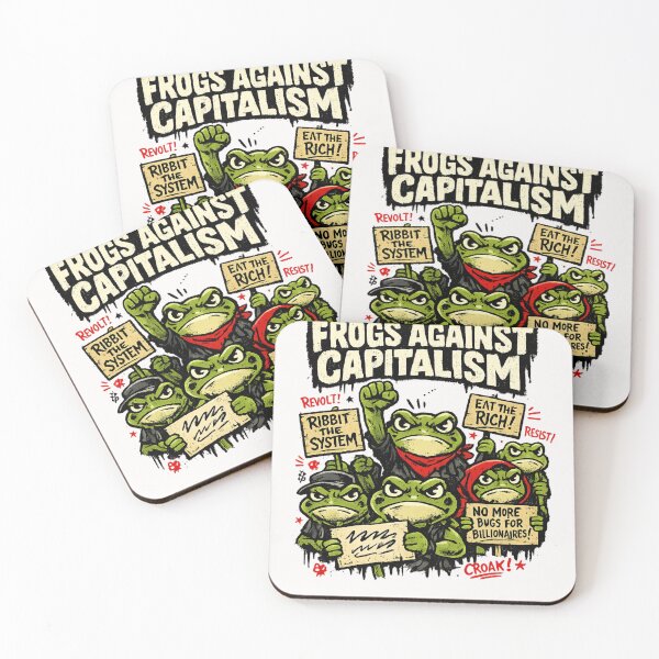 Item preview, Frogs Against Capitalism Socialist Activist Protest designed and sold by Pawsome Quotes.