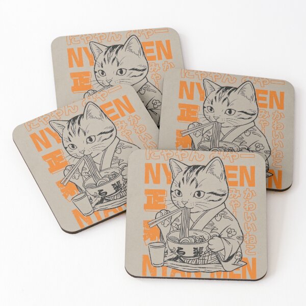 Item preview, Kawaii Japanese Noodle Cat Ramen Nyan Men designed and sold by WelLarsDigitals.