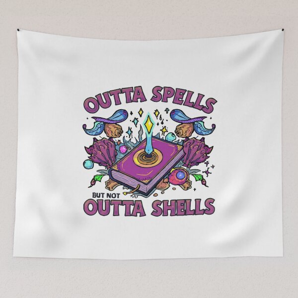 Item preview, Outta Spells But Not Outta Shells-fantasy meme, funny wizard, sarcasm designed and sold by ChameraDesign.