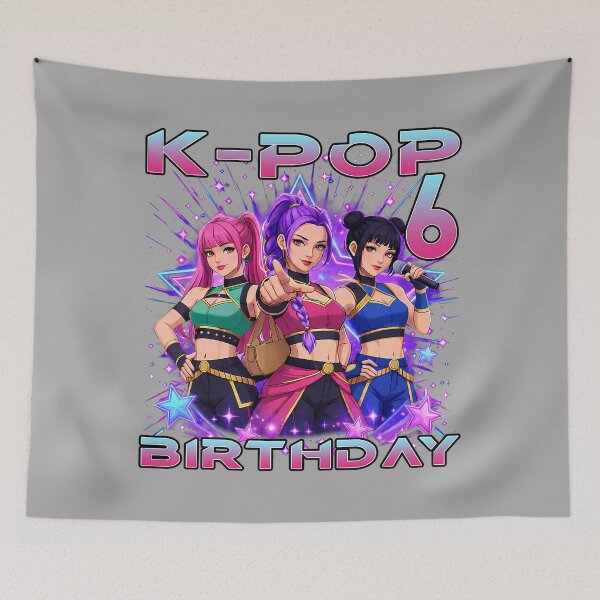 Item preview, 6th Birthday 6 Year Old Music Birthday Kpop  designed and sold by KathieFaugh.