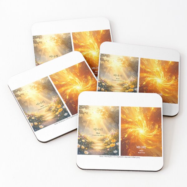 Item preview, Korean Word "Binari" (Blessing Prayer) – Hangul Typography Art Set designed and sold by ZenHangulArt.