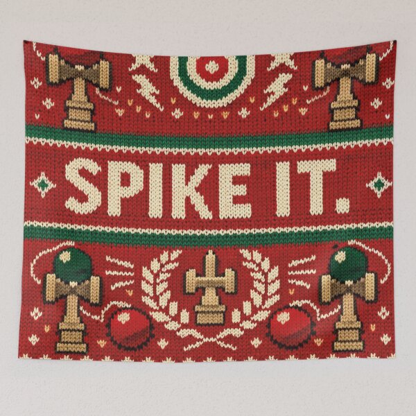 Item preview, "Spike It." Kendama knitting pattern design for collectors and players designed and sold by Mauswohn.