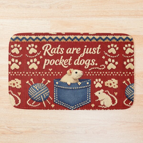 Item preview, Rats are just pocket dogs – Cozy knitting pattern with a mouse in a pocket designed and sold by Mauswohn.