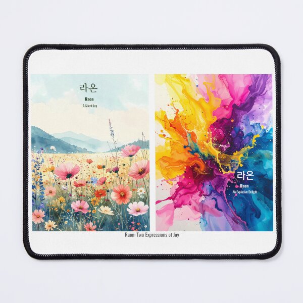 Item preview, Korean Word "Raon" (Joyful) – Hangul Typography Art Set designed and sold by ZenHangulArt.