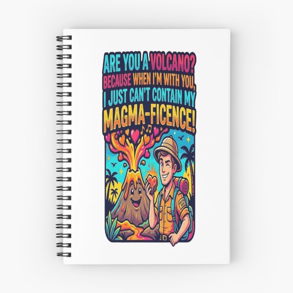 Item preview, Funny Volcano Pickup Line T-Shirt – “Are You a Volcano? I Can’t Contain My Magma-ficence” Cute Romantic Humor Graphic Tee designed and sold by Sushikidsntoddlers.