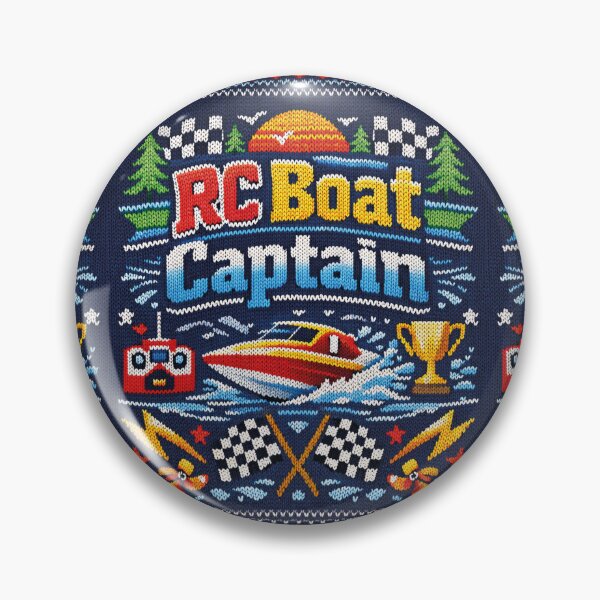 Item preview, RC Boat Captain – remote control, racing boat and winner's trophy in knitted pattern style designed and sold by Mauswohn.