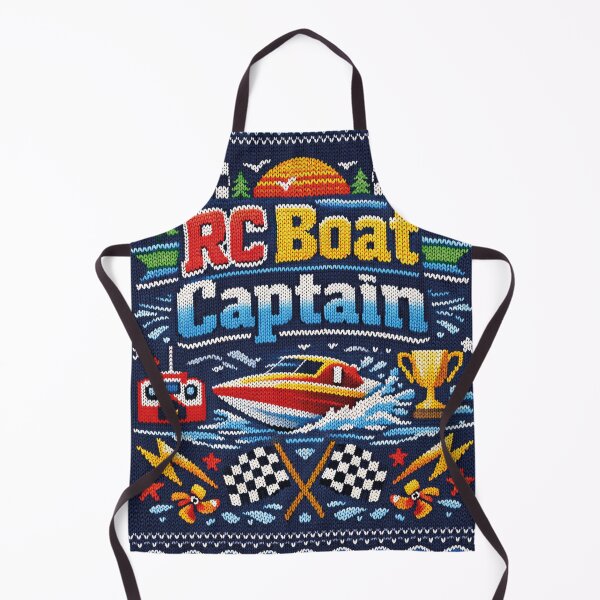 Item preview, RC Boat Captain – remote control, racing boat and winner's trophy in knitted pattern style designed and sold by Mauswohn.