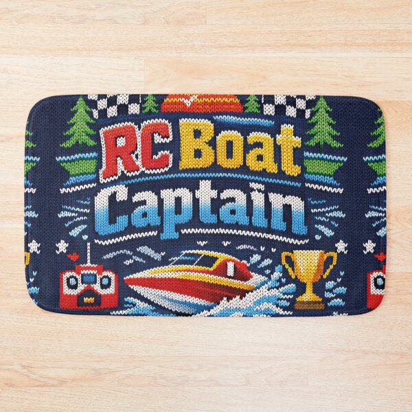 Item preview, RC Boat Captain – remote control, racing boat and winner's trophy in knitted pattern style designed and sold by Mauswohn.