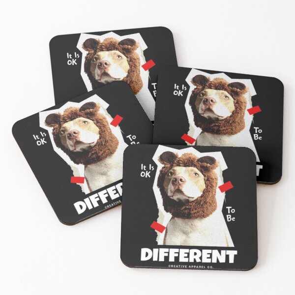 Item preview, It Is OK To Be Different - Pitbull in Bear Hat Collage Art designed and sold by GenZFashion000.