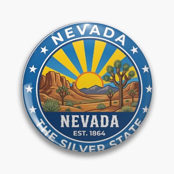 Item preview, Nevada The Silver State Seal - Desert Landscape State Pride Design designed and sold by Pattern-Parade.