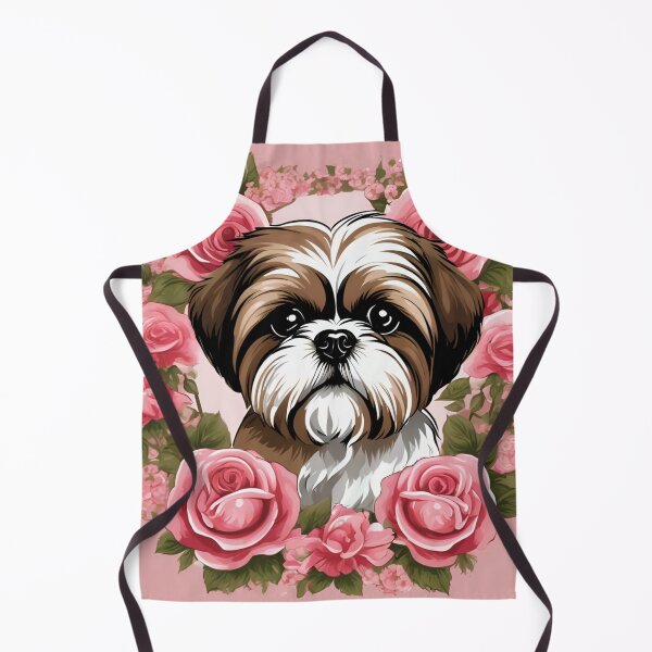 Item preview, Shih Tzu Portrait in Pink Rose Wreath designed and sold by CASASIS_MERCH.